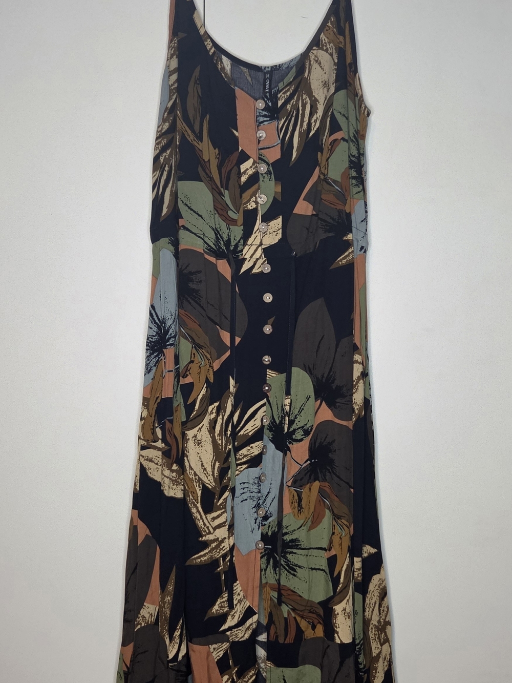 Women’s Button-Front Floral Maxi Skirt in Black Multi